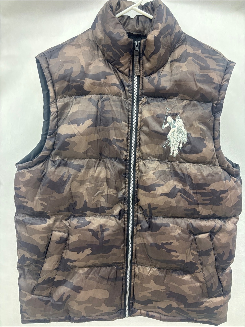 U.S. Polo Assn. Brown Camo Puffer Vest